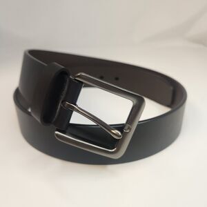 Cremiuex Mens Belt Black Size 39" L x 1.5" W Genuine Leather Nickle Hardware